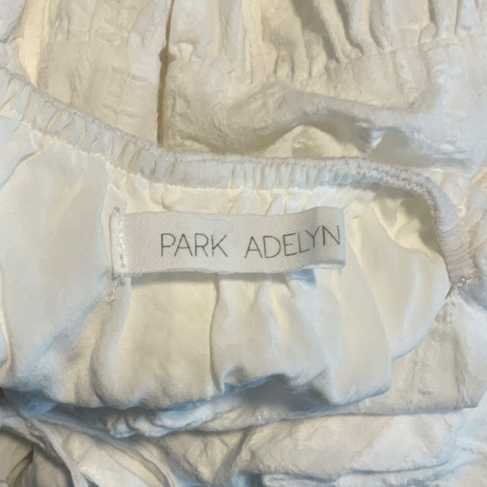 PARK ADELYNA Elegant White Puff Sleeve Dress size M - Picture 4 of 10